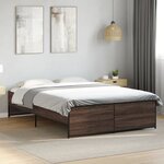 vidaXL Cadre de lit chêne marron 120x200 cm bois d'ingénierie et métal