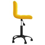 vidaXL Chaise pivotante de bureau Jaune moutarde Velours