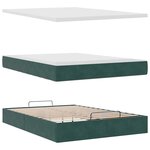 vidaXL Cadre de lit ottoman avec matelas vert foncé 140x190 cm velours