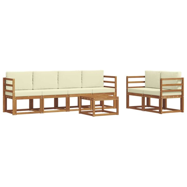 vidaXL Ensemble de canapés d'extérieur 7 pc Naturel et Crème