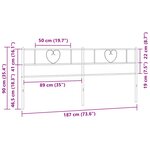 vidaXL Tête de lit de remplacement métal blanc 180 cm