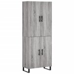 vidaXL Buffet haut Sonoma gris 69 5x34x180 cm Bois d'ingénierie