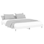 vidaXL Cadre de lit sans matelas blanc brillant 150x200 cm