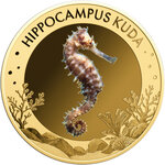 Monnaie MOST INTERESTING SEAHORSES Set 5x1/1000 Oz Or 1000 Francs Gabon
