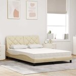 vidaXL Lit avec matelas crème 120x200 cm tissu
