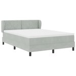 Lit Box Spring vidaXL avec Matelas Gris clair 140x200 cm Velours