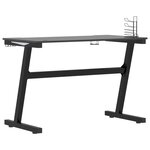 Bureau table poste de travail meuble d'ordinateur informatique étude de jeu à LED en forme de Z 110 x 60 x 75 cm noir 02_0023778