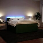 vidaXL Sommier à lattes de lit et matelas Vert foncé 200x200cm Velours