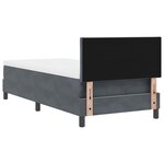 vidaXL Lit à ressorts avec matelas Gris foncé 100 x 200 cm Velours