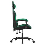 vidaXL Chaise de jeu Noir et vert Similicuir