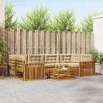 vidaXL Ensemble de canapés d'extérieur 7 Pièces Naturel et Beige