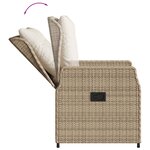 vidaXL Ensemble à manger de jardin et coussins 3 Pièces Beige poly rotin