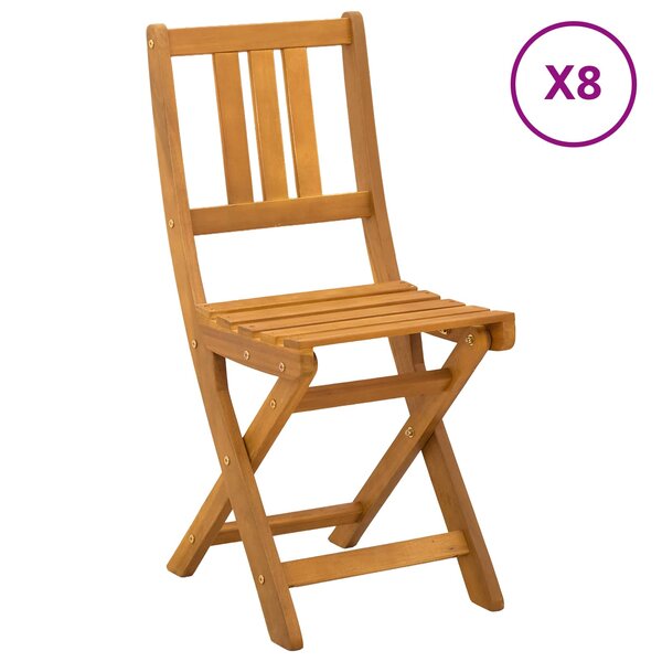 vidaXL Chaises de bistrot d'extérieur 8 Pièces Naturel 40 x 42 x 85 cm