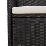 vidaXL Ensemble à manger de jardin 11 Pièces coussins noir résine tressée