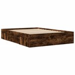 vidaXL Cadre de lit sans matelas chêne fumé 135x190 cm bois ingénierie
