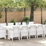 Ensemble de salle à manger de jardin 13 pièces avec coussins en poly rattan blanc vidaXL