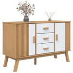 vidaXL Buffet OLDEN blanc et marron 114x43x73 5 cm bois massif de pin