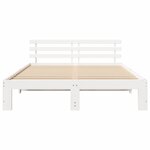 vidaXL Cadre de lit en bois blanc Blanc Bois 150 x 200 cm Durable