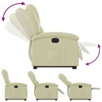 vidaXL Fauteuil inclinable électrique crème cuir véritable