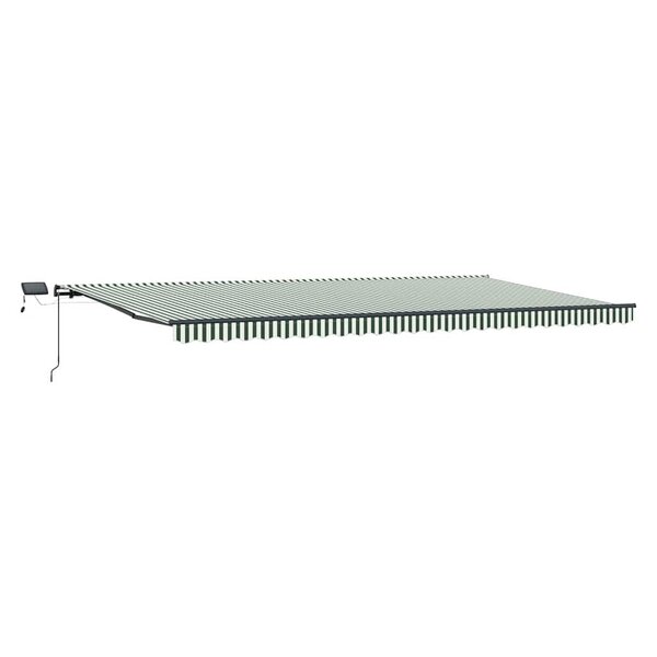 vidaXL Auvent Rétractable Vert et blanc 600 ×300 cm tissu