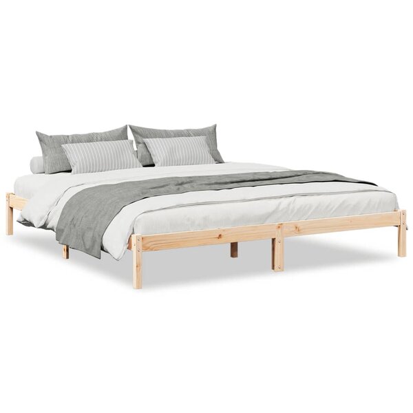 vidaXL Cadre de lit extra long sans matelas 200x210 cm bois massif pin