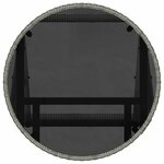 vidaXL Ensemble bistro de jardin 3 Pièces Gris Poly rotin