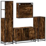 vidaXL Ensemble meubles salle de bain 4 Pièces chêne fumé bois ingénierie