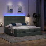 VidaXL Cadre de lit ottoman avec matelas gris foncé 180x200cm tissu