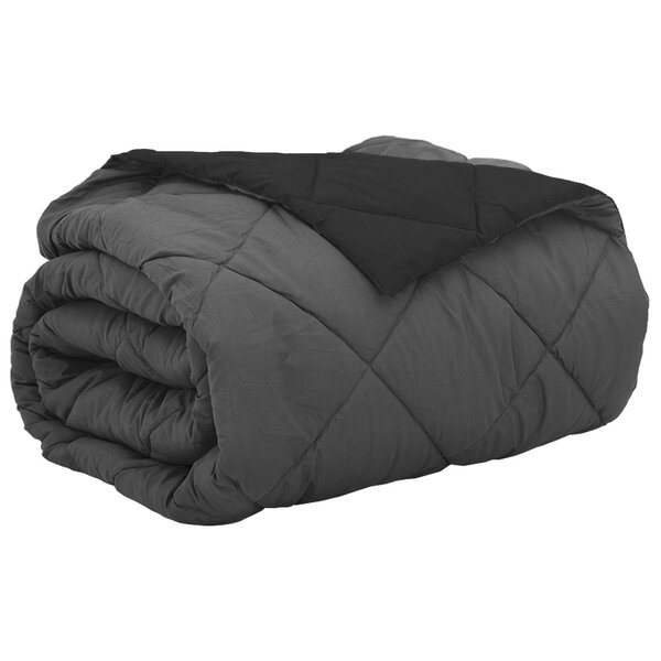vidaXL Duvet d'été simple Noir et anthracite 200 x 200 cm Microfibre