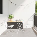 Chaises de jardin pliantes vidaXL 2 pièces blanches en acier