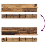 vidaXL Porte-manteau mural avec étagère avec stockage Vieux bois 90 x 15 x 36 cm