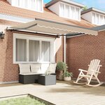 vidaXL Auvent Rétractable Beige 350 x 250 cm Tissu et Aluminium