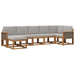 vidaXL Ensemble de canapés d'extérieur 7 pc Naturel et gris clair