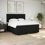 vidaXL Sommier à lattes de lit avec matelas Noir 200x200 cm Tissu