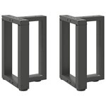 vidaXL Pieds de table basse en T 2 pièces Anthracite 38 x 25 x (42-43) cm Acier