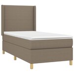 vidaXL Sommier à lattes de lit avec matelas Taupe 80x200 cm Tissu