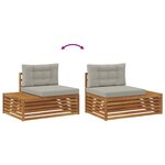 vidaXL 2 pc Ensemble de canapés d'extérieur Gris Naturel et Clair
