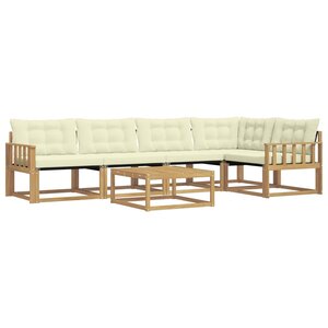 vidaXL Ensemble de canapés d'extérieur 6 pc Blanc et crème