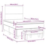 vidaXL Sommier à lattes de lit avec matelas noir 120x190 cm velours