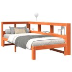 vidaXL Lit bibliothèque sans matelas cire marron 90x190 cm pin massif