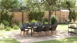 vidaXL Ensemble de Salle à Manger Jardin 9 Pièces Noir Poly Rattan