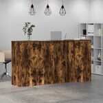 vidaXL Bureau de réception chêne fumé 200x50x103 5cm bois d'ingénierie