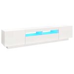 vidaXL Meuble TV avec lumières LED Blanc 200x35x40 cm