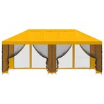 vidaXL Gazebo avec murs latéraux 6 x 3 m Jaune Polyester et Acier 190