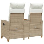 vidaXL Banc inclinable avec table 2 -Seater 126 x 65 x 112 cm