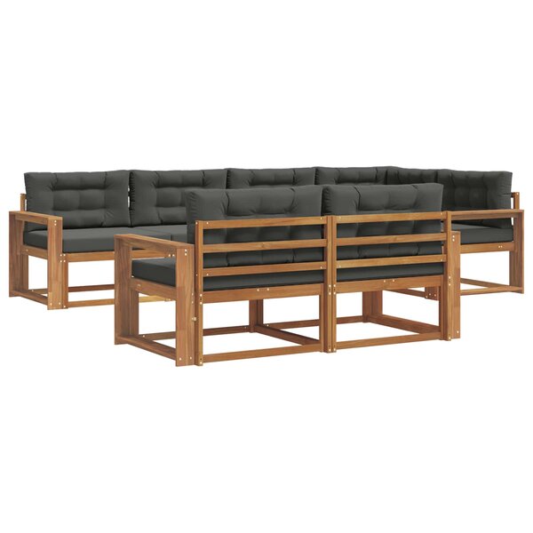 vidaXL Ensemble de canapés d'extérieur 8 pc Naturel et Anthracite