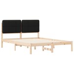 vidaXL Cadre de lit avec tête de lit rembourrée Noir 135 x 190 cm