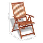 vidaXL Chaises pliables de jardin lot de 2 Bois solide d'acacia Marron