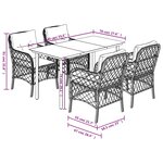 vidaXL Ensemble à manger de jardin 5 Pièces coussins gris résine tressée