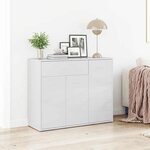 vidaXL Buffet Blanc brillant 88x30x70 cm Bois d'ingénierie